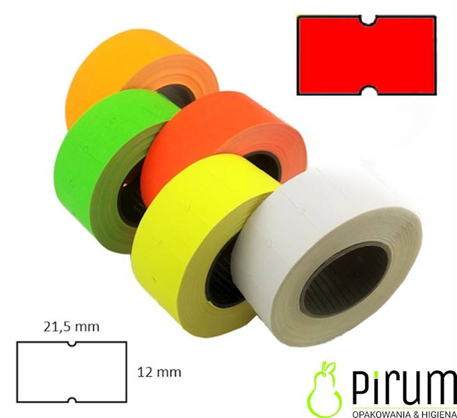 Taśma 21,5x12 Prosta 1-rzędowa CZERWONA MHK 5rolek