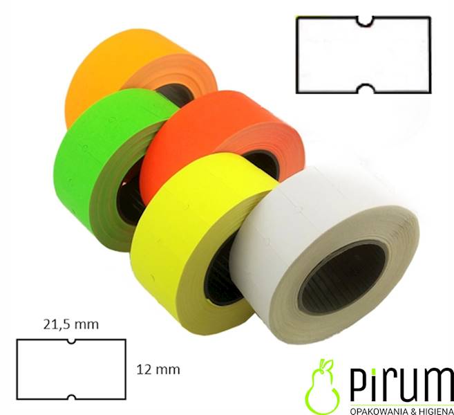 Taśma 21,5x12 Prosta 1-rzędowa BIAŁA MHK 5 rolek