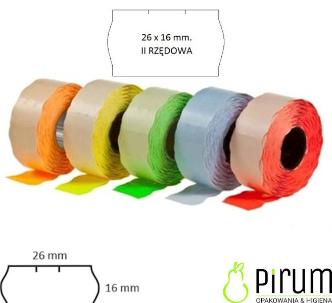 Taśma 26x16 Fala 2-rzędowa BIAŁA DM 5 rolek