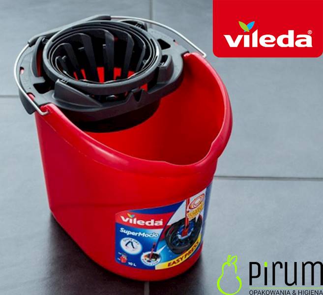 Vileda Wiadro Super z Wyciskaczem Czerwone 10L