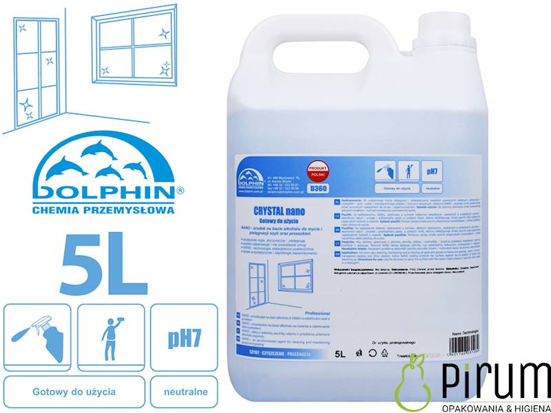 Dolphin 5L Crystal Nano Płyn do Szyb i Okien