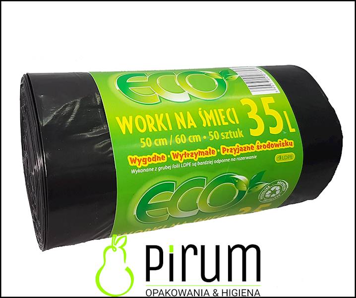 Worki na Odpady 35L LD CZARNE ECO 50szt.