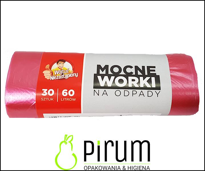 Worki na odpady 60L HD Czerwone 30szt. (40)