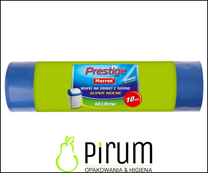 Prestige Worki 60L LD Niebieskie Taśma 10szt S144