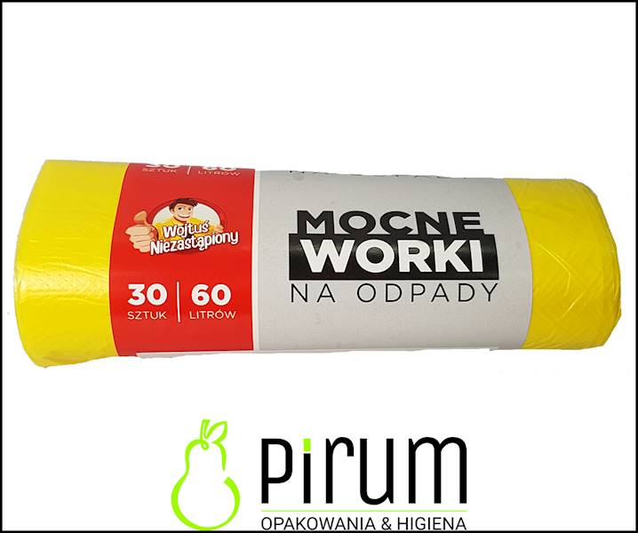 Worki na odpady 60L HD Żółte 30szt. (40)