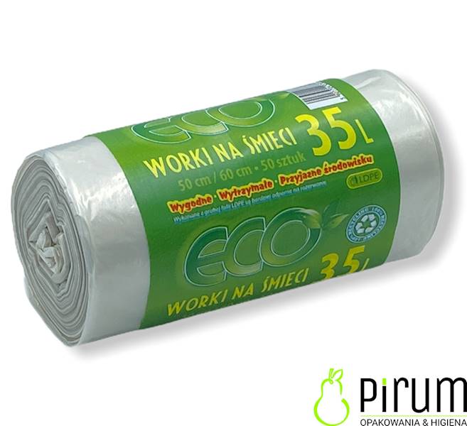 Worki na Odpady 35L LD BEZBARWNE ECO 50szt.