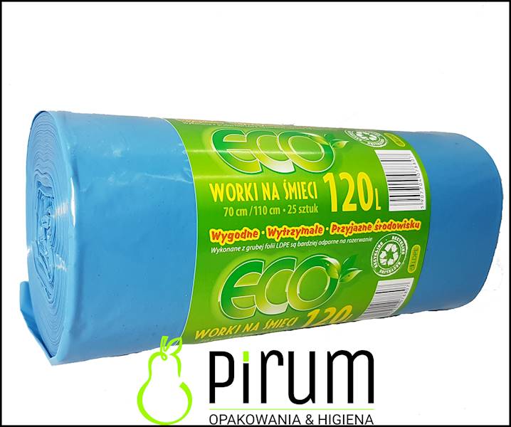Worki na Odpady 120L LD NIEBIESKIE ECO 25szt. 