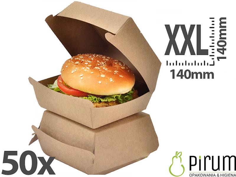 $ Burger Box XXL Brąz Kraft/PE 50szt Kram 33785 