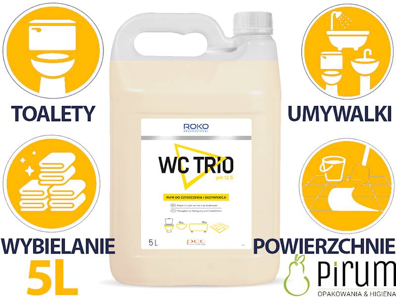 Roko 5L WC TRIO Dezynfekcja Czyszczenie Wybielacz