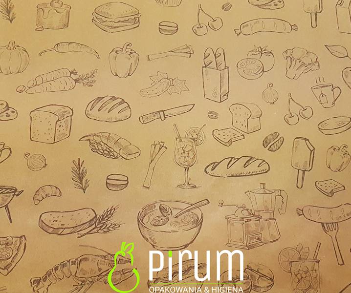 Papier 35cm Rola PE Brąz Nadruk 10kg Kram 25610 