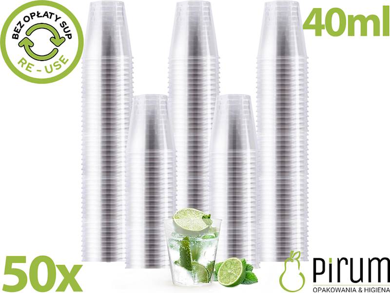 Kieliszek 40ml PS REUSE 45691 Papstar 50szt