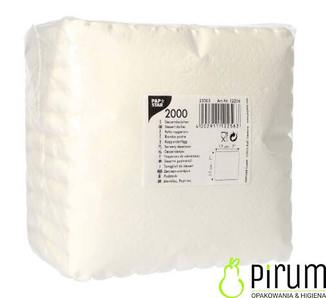 Serwetki 1w 17x17 Białe Ząbe 2000szt Papstar 12256