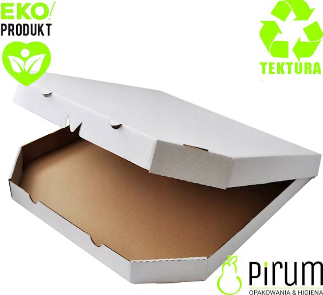Pizza 45cm/4cm ŚCIĘTA Biało-Szara Karton E 50szt