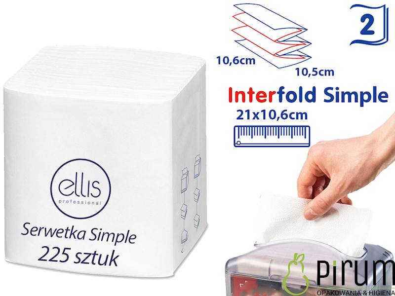 Serwetka InterFold 21x10 2w SIMPLE 1045 225szt
