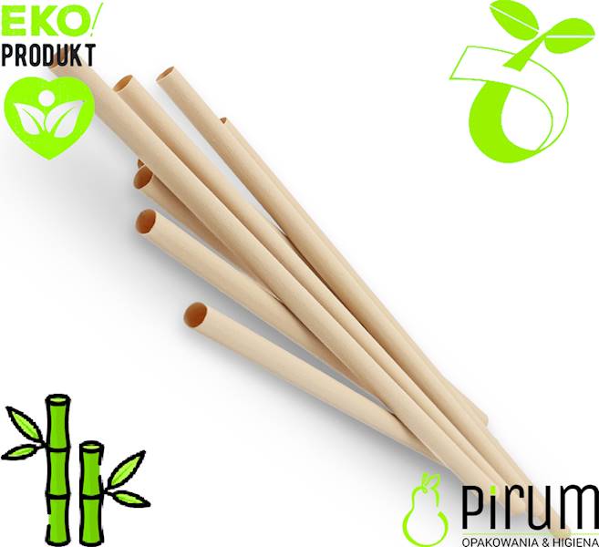 Eko Słomki 8x230mm BAMBOO NATURAL Shakey 200szt