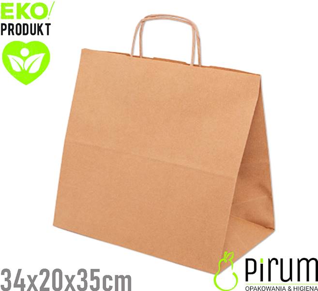 Torba 340x200x350 Ucho S^ BRĄZ ecqpack 250szt