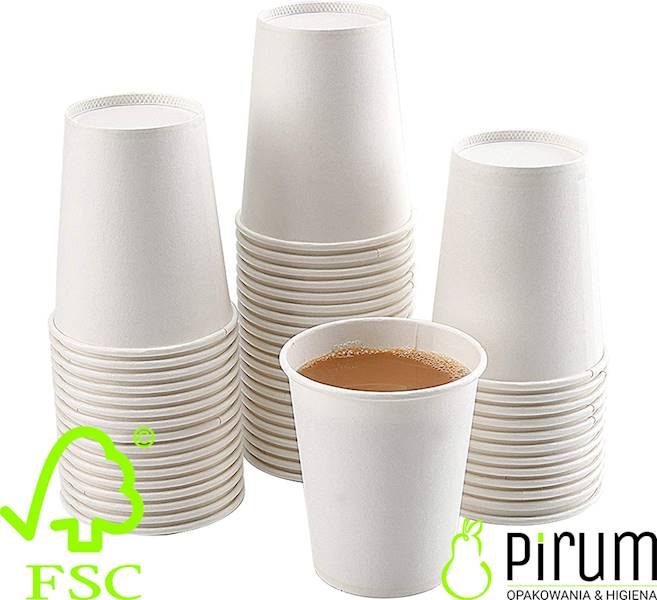$ Kubek 250ml PAP/PE BIAŁY 80mm 80szt Huhtamaki