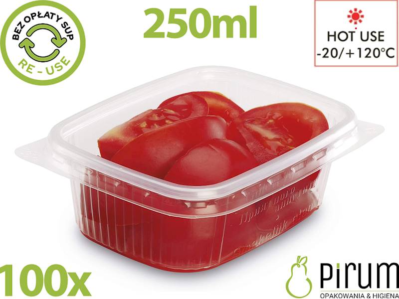 Pojemnik 250ml PP 108x80mm REUSE 100szt. PRA250c