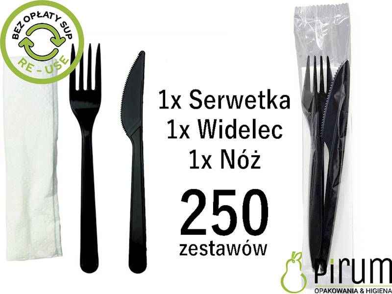 Konfekcja S+W+N CZARNE REUSE 250szt 