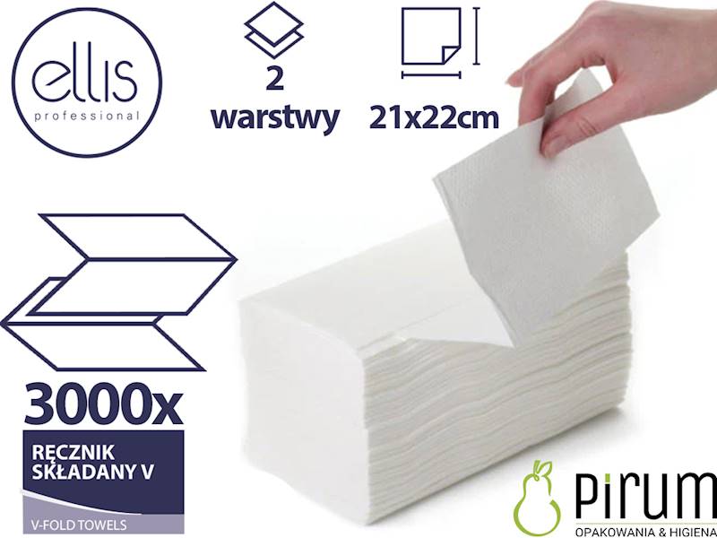 Ellis Ręcznik Składany ZZ Biały 2w 2837 3000szt