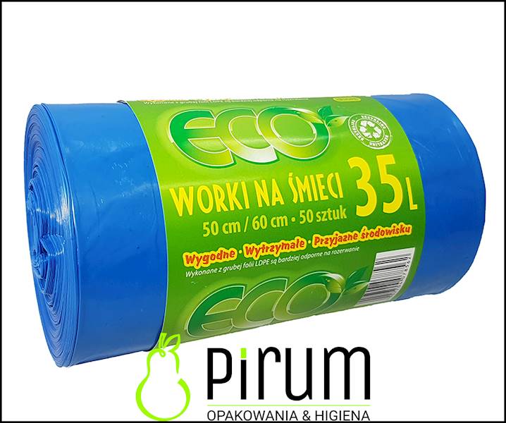 Worki na odpady 35L LD NIEBIESKIE ECO 50szt.