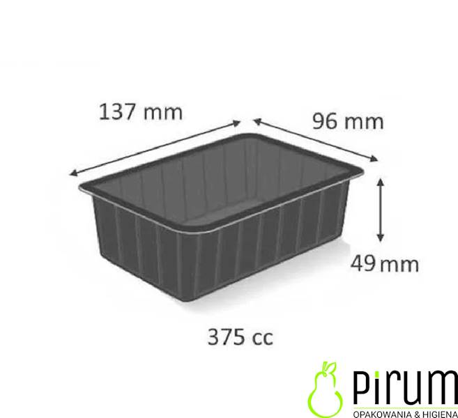 $ Pojemnik 375ml PP 137x96 CZARNY CL375N 100szt