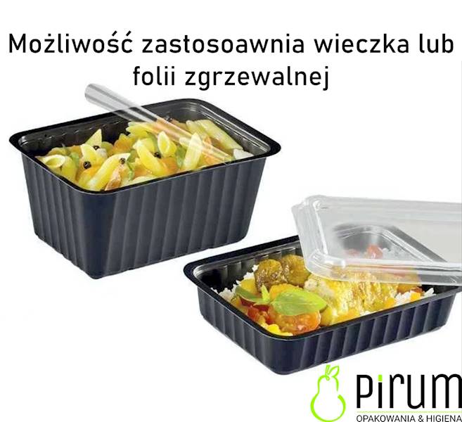 $ Pojemnik 375ml PP 137x96 CZARNY CL375N 100szt
