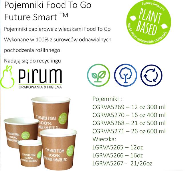$ Pojemnik 500ml PAP 628ml 21oz 114mm PLANT 25szt