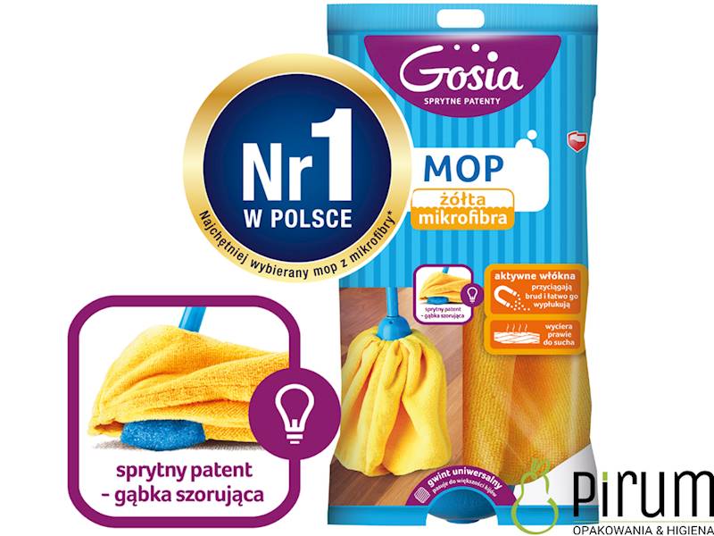 Gosia Mop Żółta Mikrofibra / Sukienka / Zapas