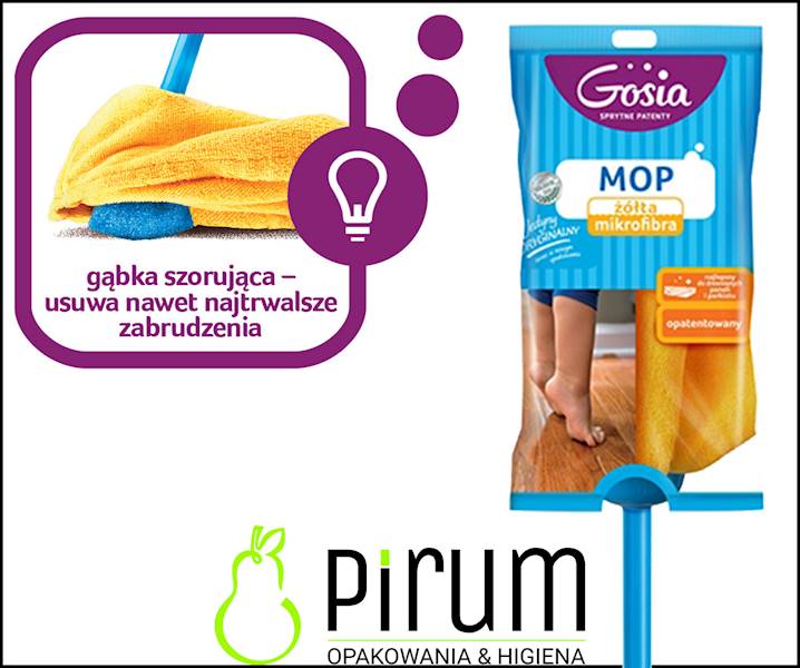 Gosia Mop Żółta Mikrofibra / Sukienka / z Kijem
