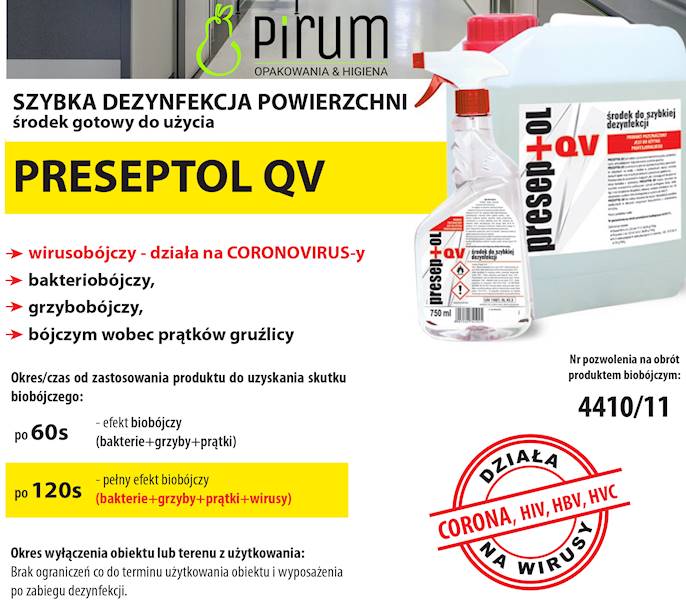 Preseptol QV 5L Szybka Dezynfekcja Powierzchni 