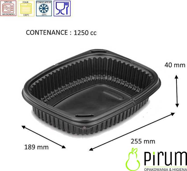 Cook1250N Pojemnik PP255x190 1250ml REUSE 40szt