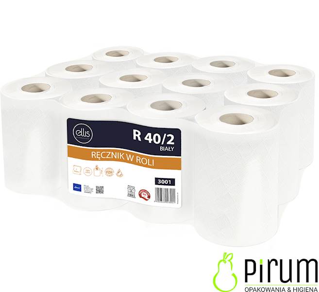 Ellis Ręcznik R40/2 Rola Mini Biały 2w 3001 12szt