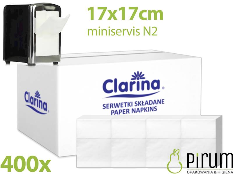 Clarina Serwetki 17x17 Dyspenser 400szt Aku 5469 