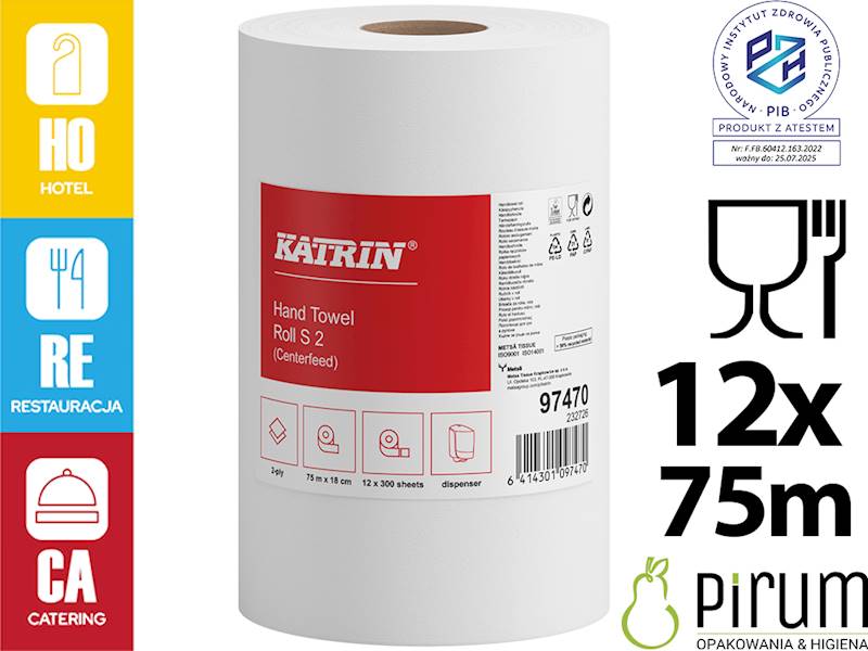 Katrin S 97470 Ręcznik Rola Mini Biały 2w 75m 12x
