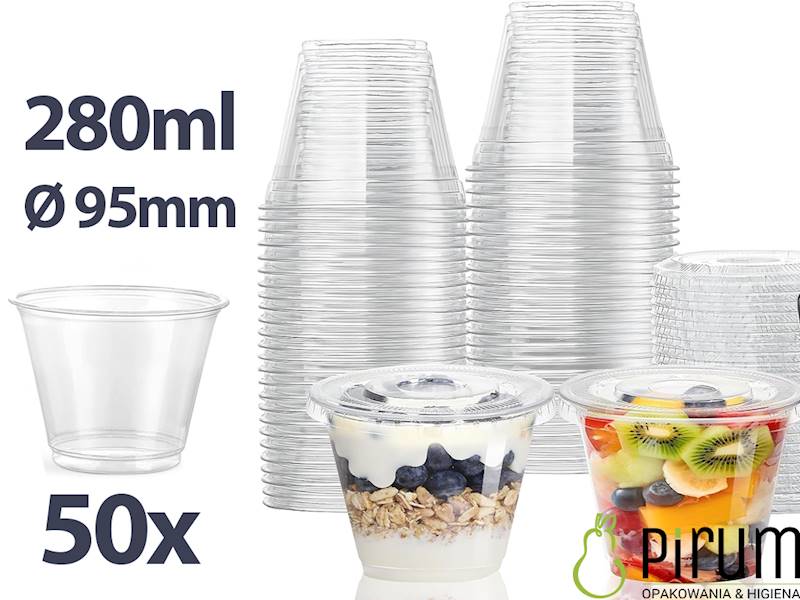 $ Kubek 280ml PET 95mm PS280  Paccor 50szt