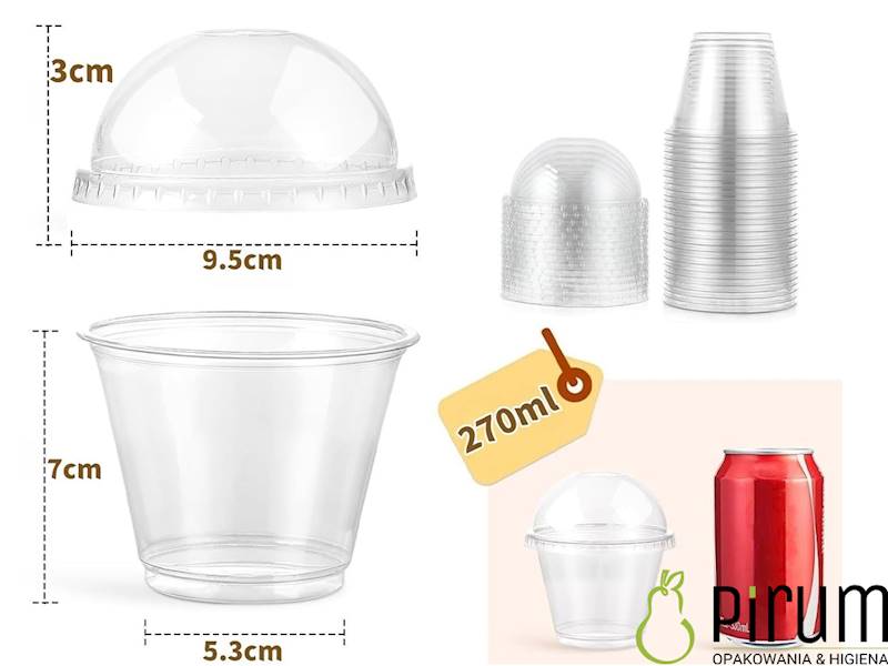 $ Kubek 280ml PET 95mm PS280  Paccor 50szt