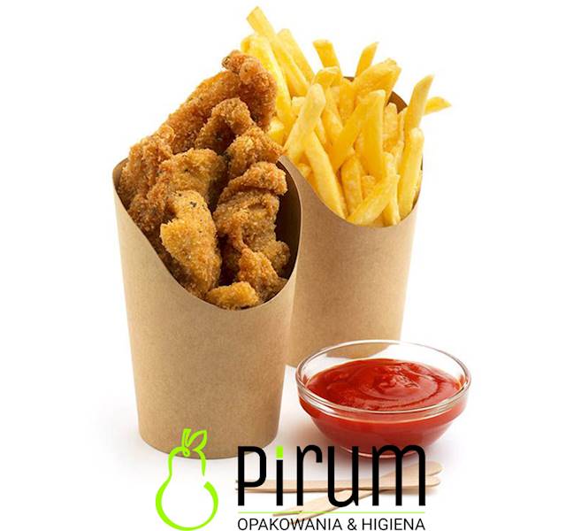 $ Pojemnik 350ml KRAFT WRAP PAP/PE Brąz 65szt Kram