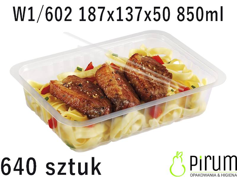 Bezbarwny1 PP 850ml 187x137x50 W1/602 REUSE 640szt