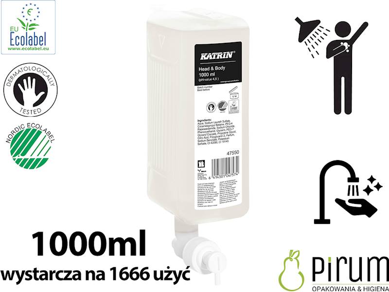 Katrin 47550 1000ml Żel pod Prysznic na 1666 Użyć