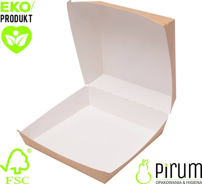 Abc Burger Box XXL PAP Brąz 14,5x14,5x10cm 75szt 