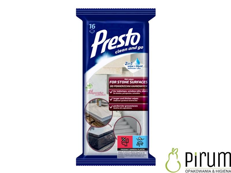 Presto Ściereczki Nawilżane do Kamienia 16szt