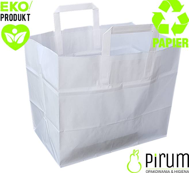 Torba Ucho P^ 320x220x250mm Biała 250szt Catering
