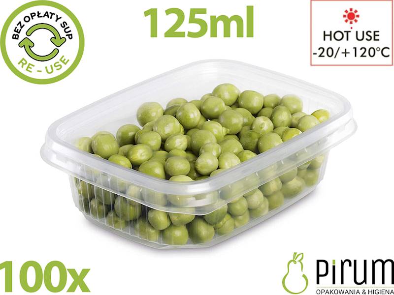 Pojemnik 125ml PP 108x80mm REUSE 100szt. PRA125c