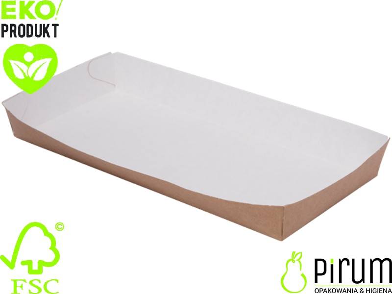 Abc Tacka XL 20x9x2,5cm PAP Brąz Snack Tray 100szt