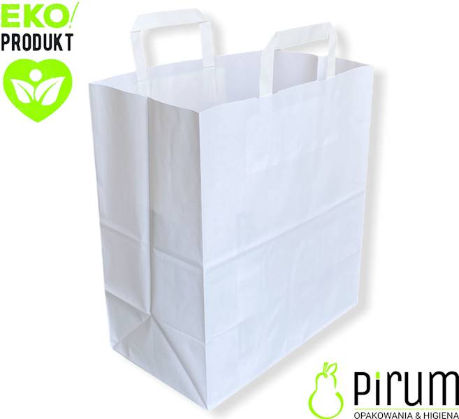 Torba 260x160x335 Ucho P^70g BIAŁA Kielpak 250szt 