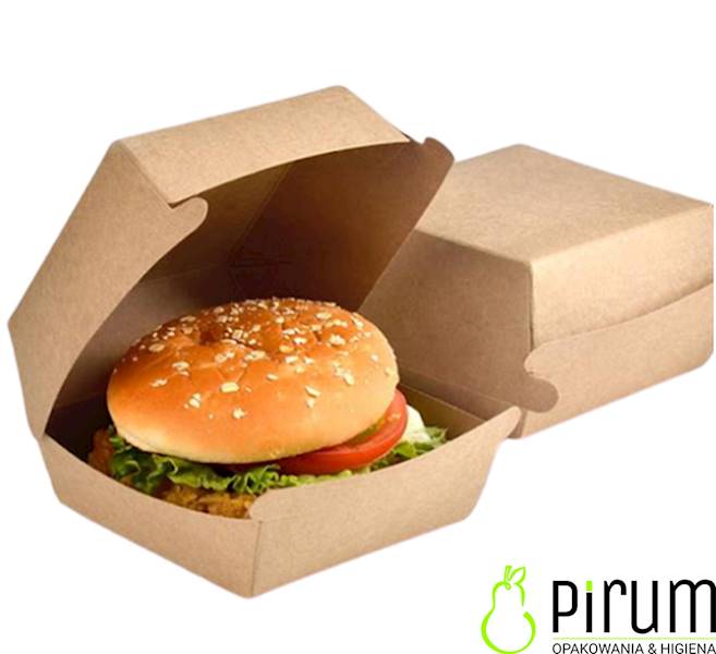 $ Burger Box XL Brąz Kraft/PE 50szt Kram 43298