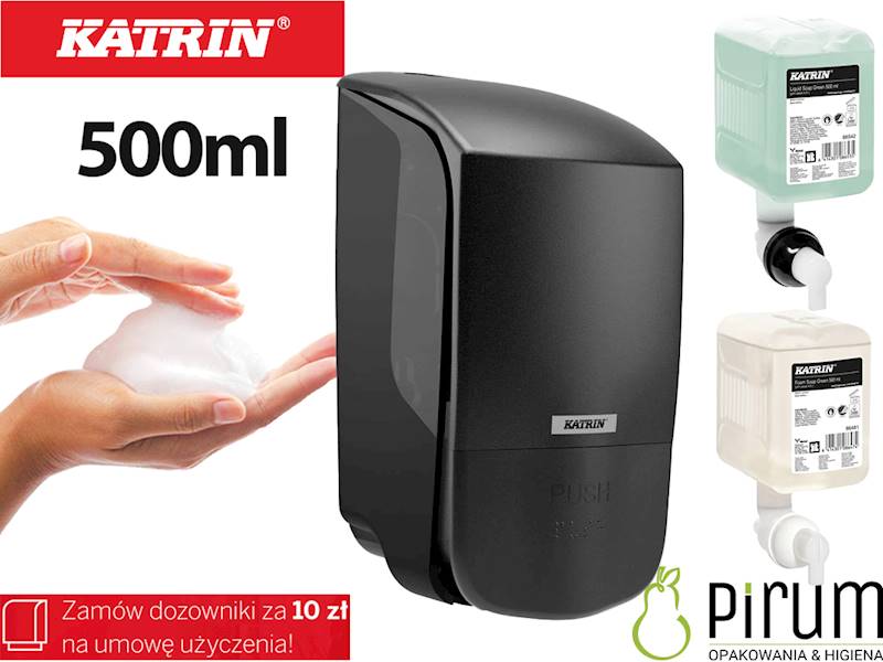 Katrin 77359 Dozownik 500ml Czarny Mydło Piana