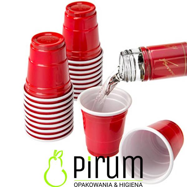 $ Kubek 400ml PS Party Cups Czerwony 50szt Huhta