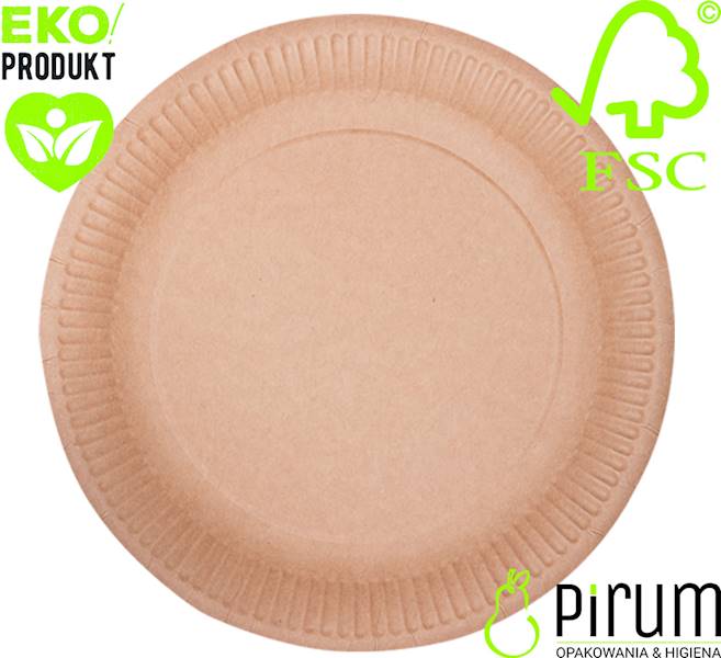 Abc Talerz 18cm PAP BRĄZ Nature 50szt.
